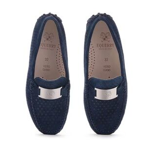 Equerry Kids Navy Moccasins Italian Made Size 33 (US 1.5Y)